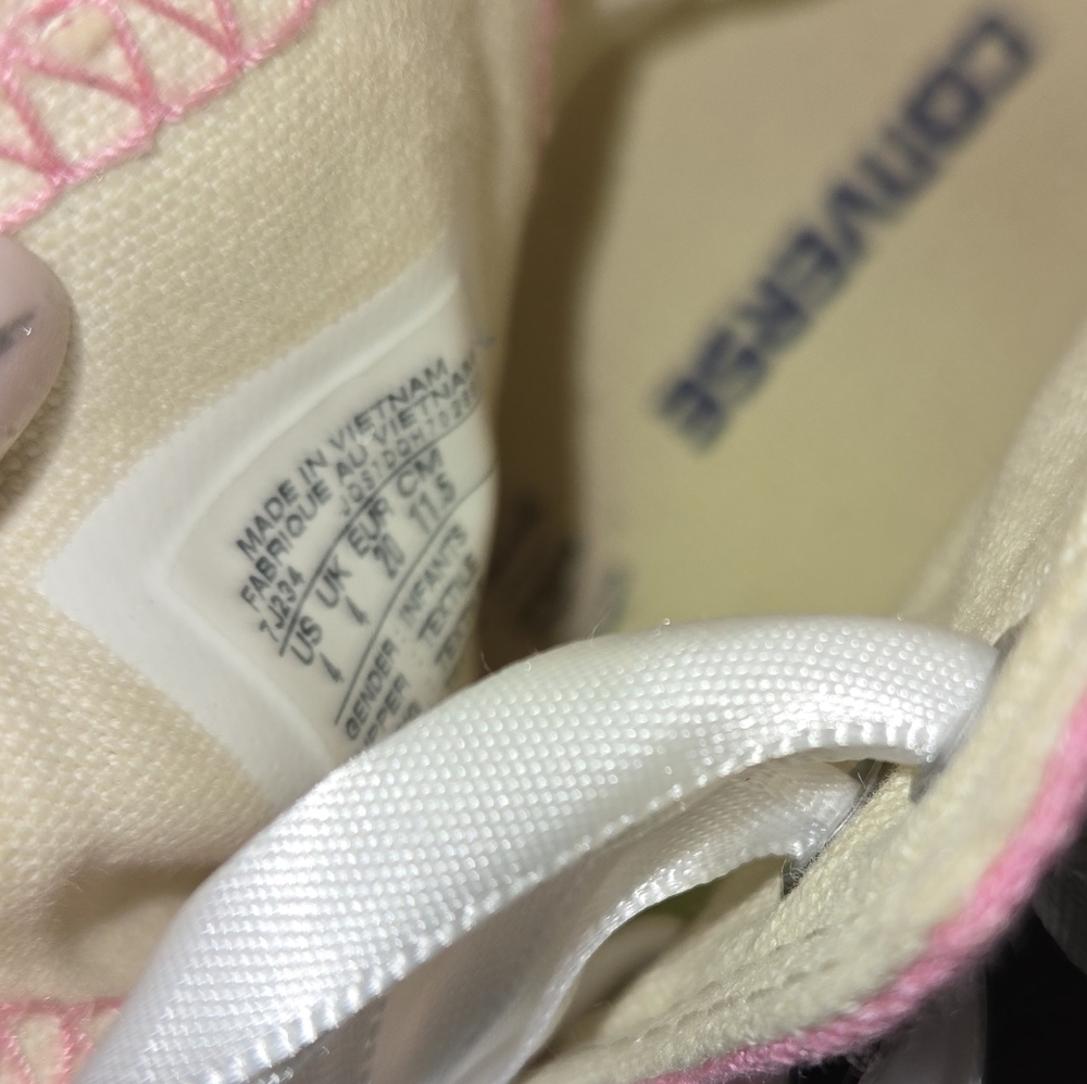 Converse Pink Kids Sneakers with Rhinestone Toes - Picture 7 of 8